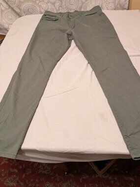 English Laundry Green Canvas Pants Men’s 34x31 Slim Stretch Casual 97 Cotton